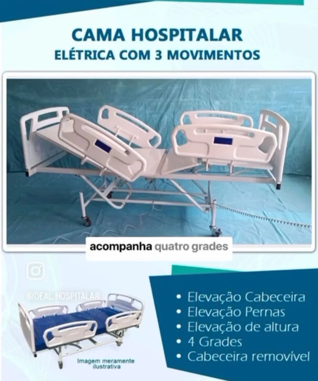 Cama Hospitalar Elétrica Seminova