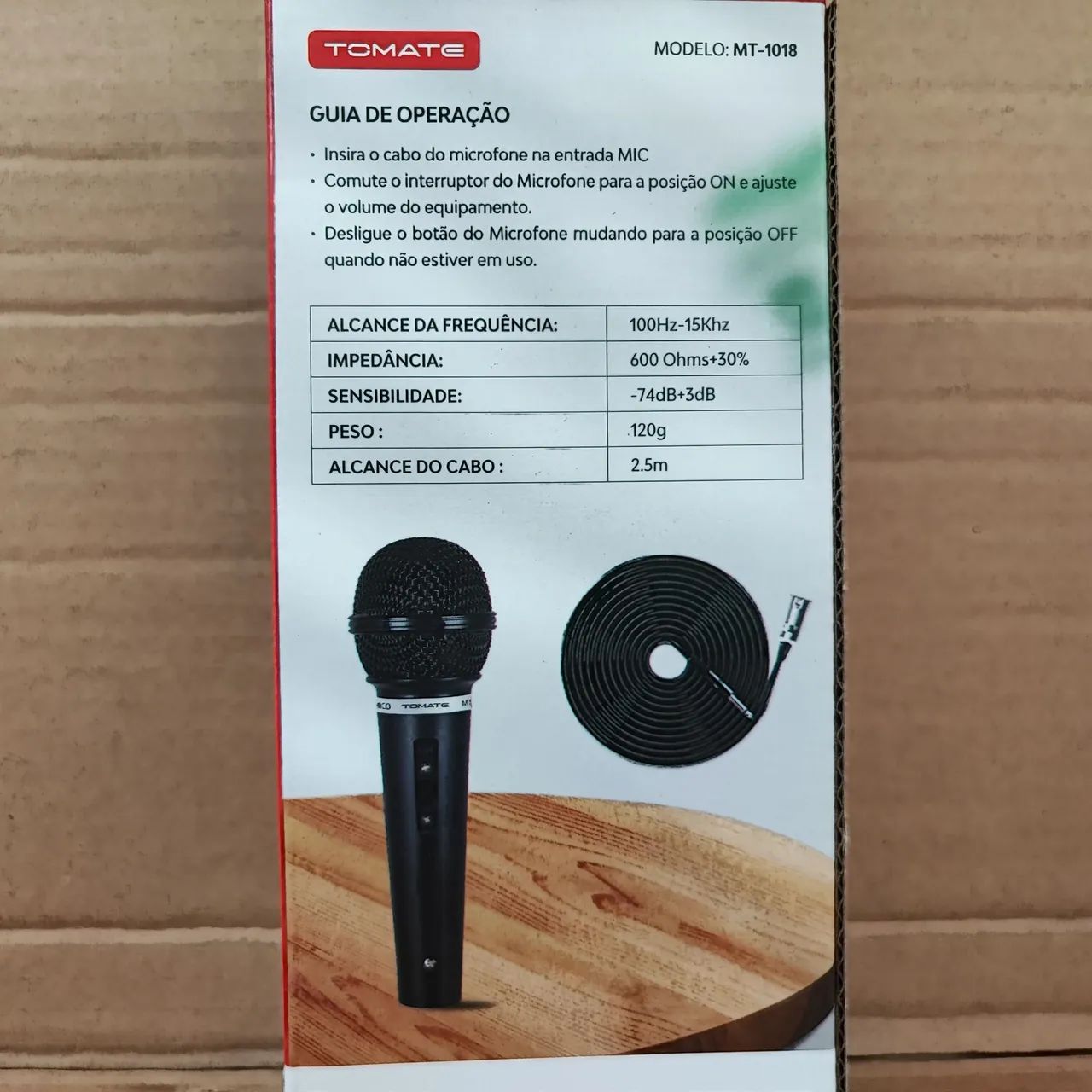 Microfone com fio P10 musical karaokê cabo 2.5M - Foto 2