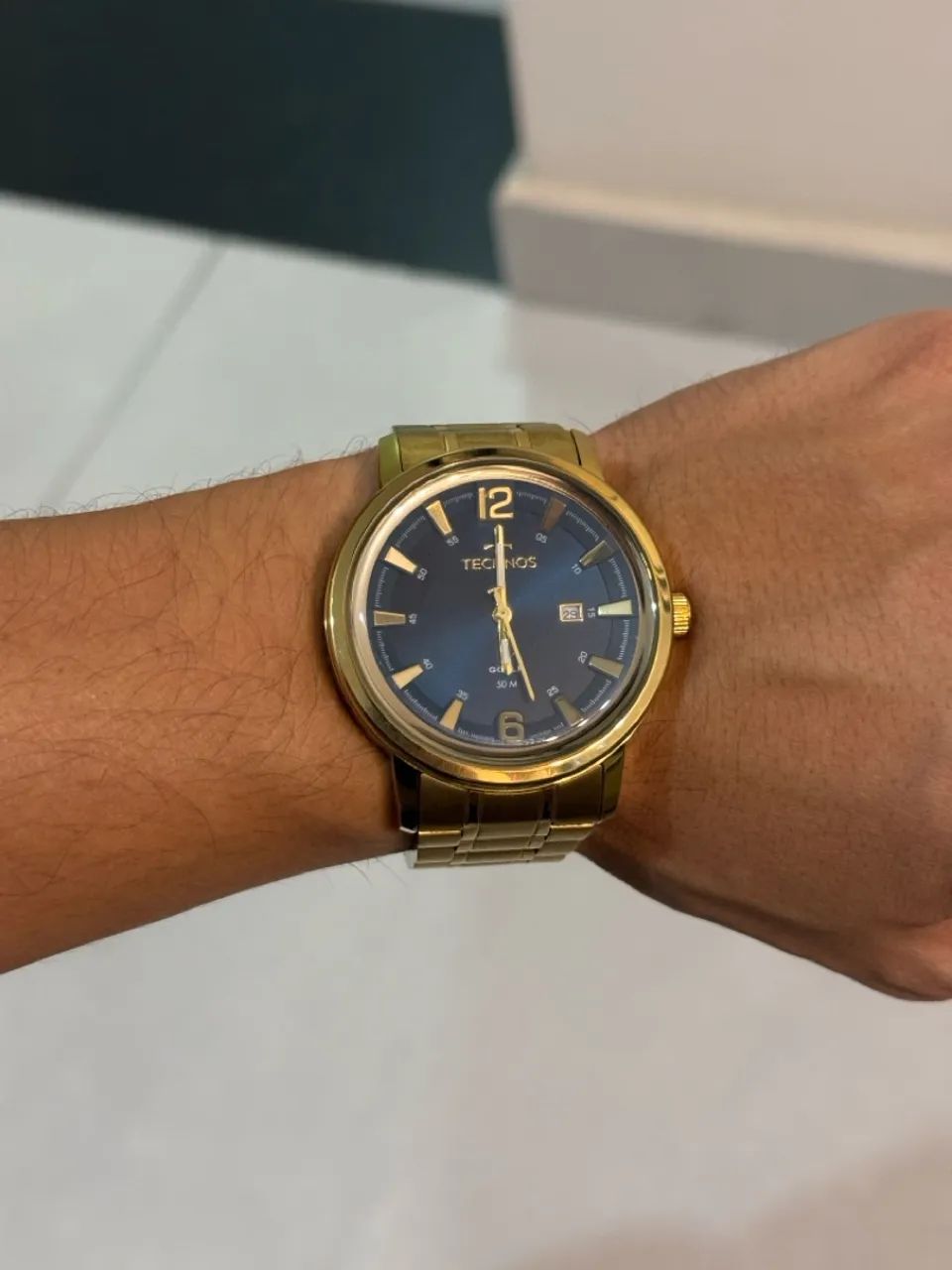 Relógio Technos Quartz Golf Dourado - Foto 5