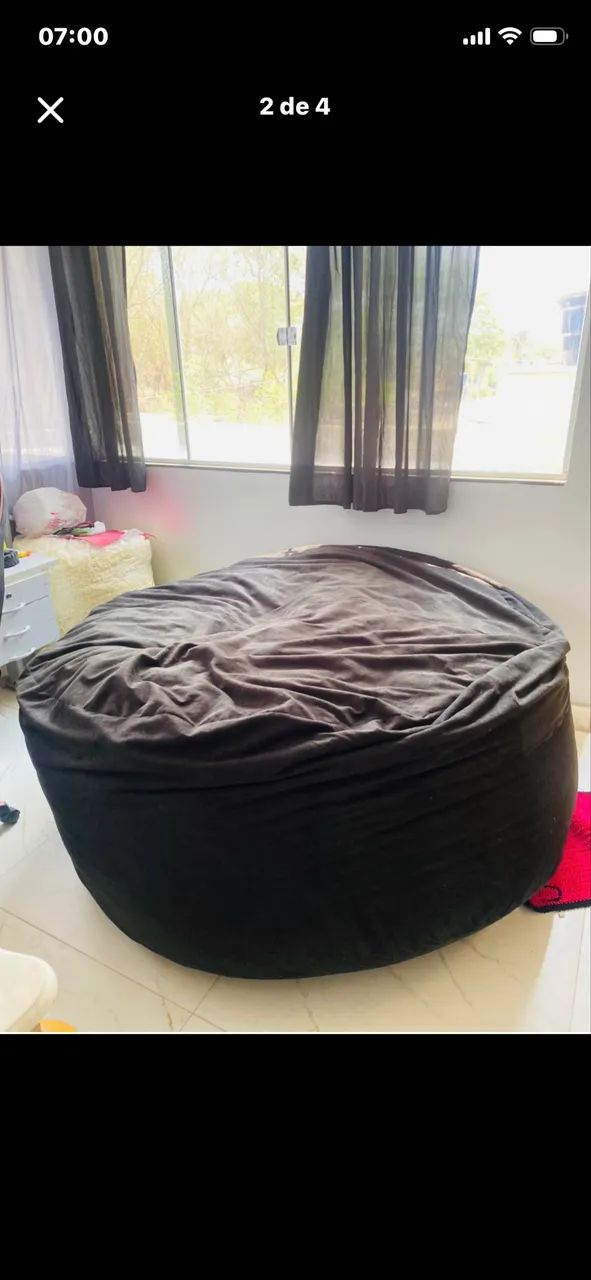 Puf gigante preto cheio 35kg.  - Foto 3