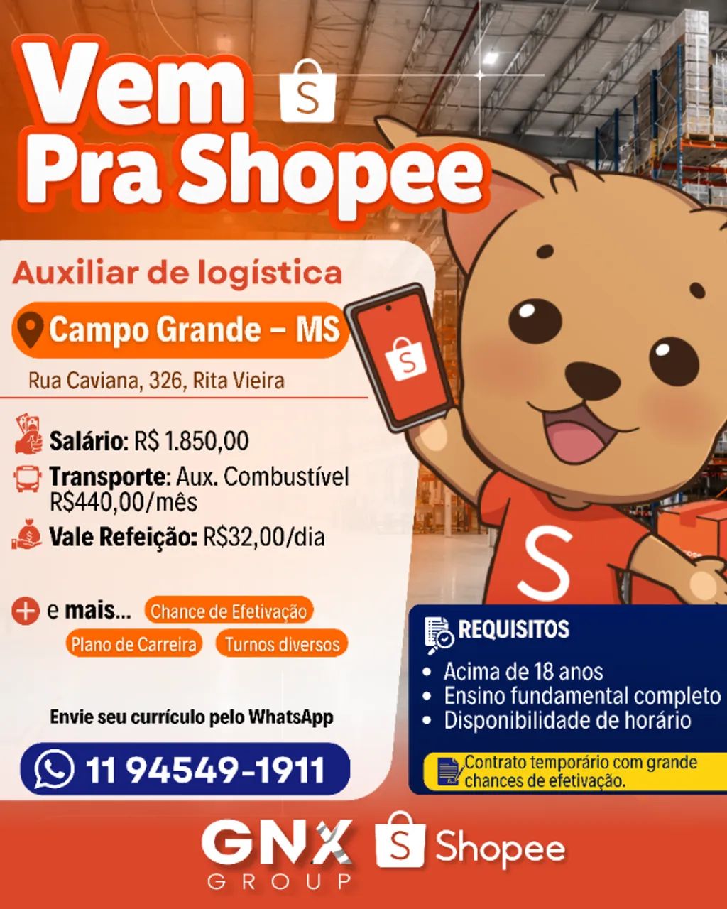 AUXILIAR DE LOGISTICA I CAMPO GRANDE/MS