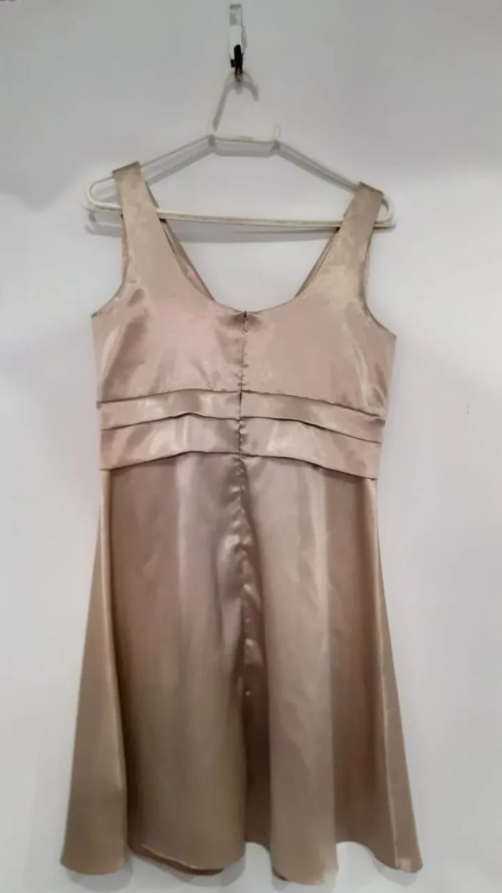 Vestido seda bege - Foto 2