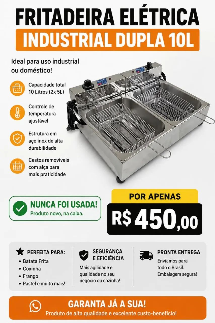 Fritadeira Elétrica 10litros