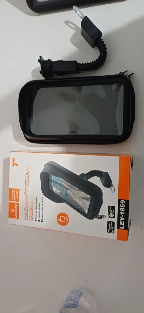 2 Suportes de celular p/ moto + capa de banco universal - Foto 2