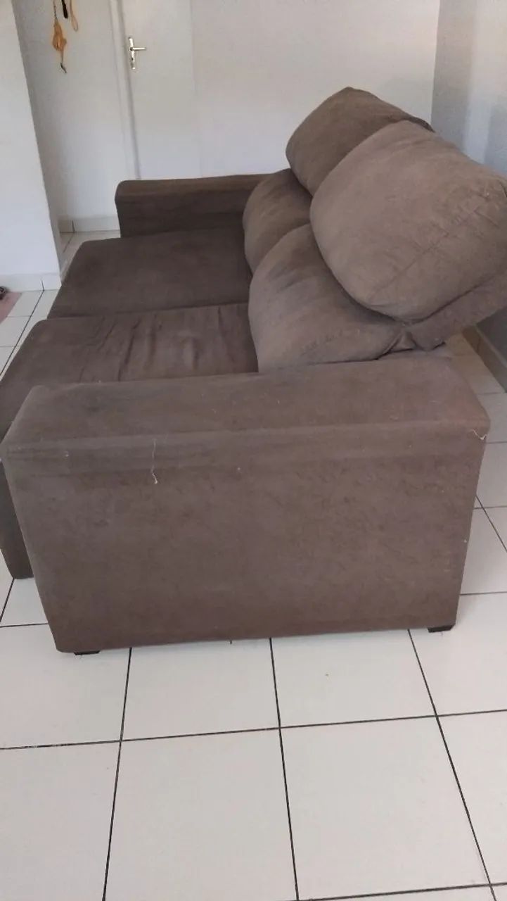 Sofá retrátil tecido suede  - Foto 3