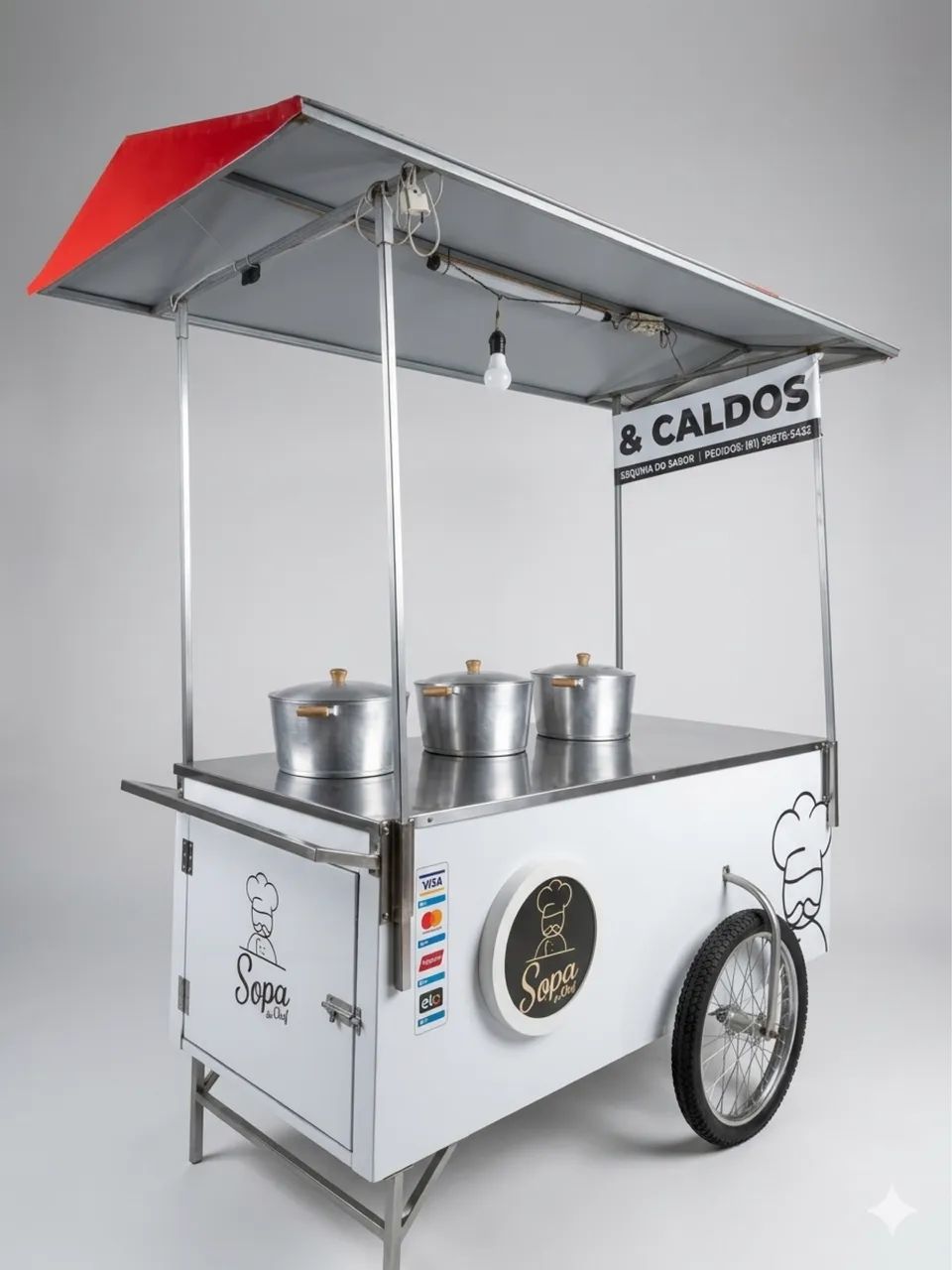 Carrinho de Sopas e Caldos Profissional - Completo e Pronto para Trabalhar - Foto 3