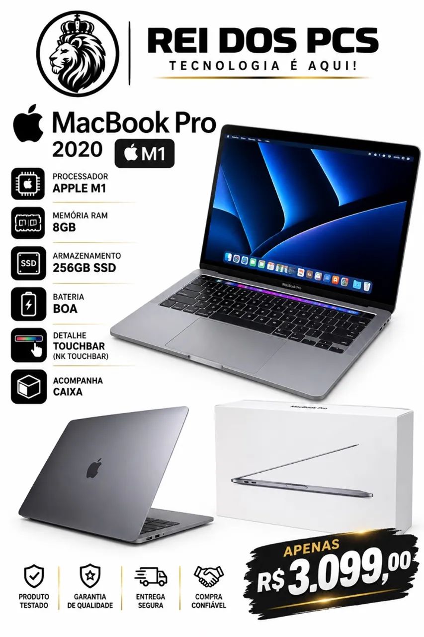 MacBook Pro M1 2020 8GB/256GB バッテリー99% MACBOOK PRO 2020 M1 8GB SSD 256GB - Notebooks - Aliança, Osasco