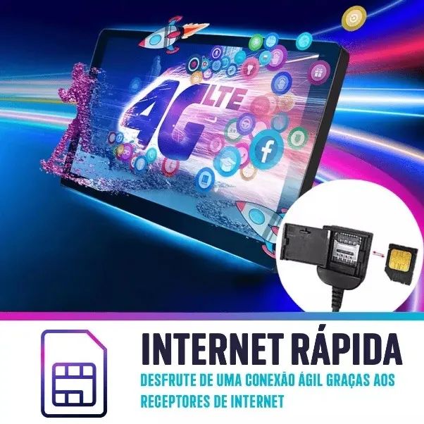 Central Multimídia Octacore 9 Polegadas 4Gb/64Gb 4G Fusion 2012 a