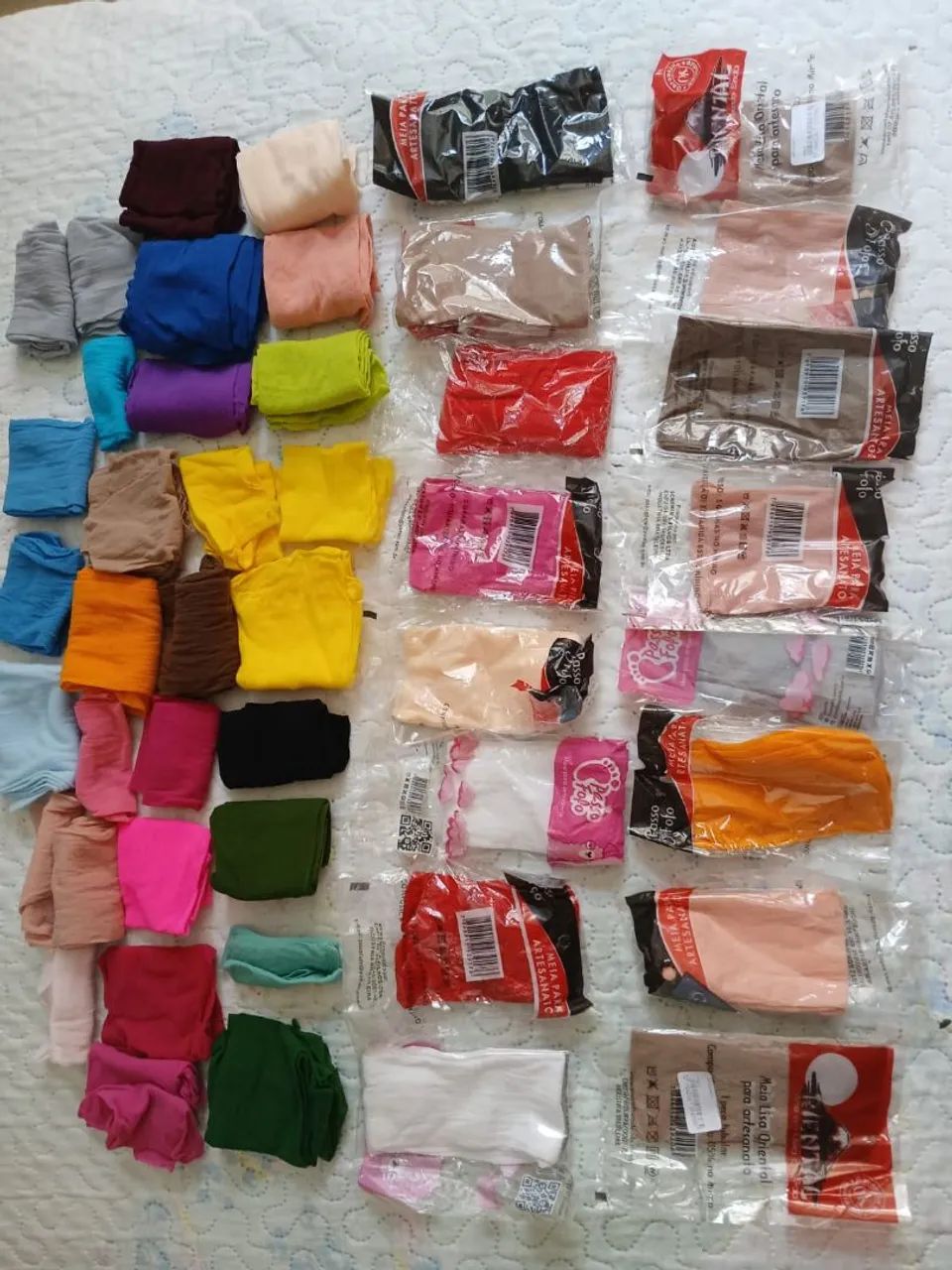 Meias de seda para faixinha de bebê  - Foto 2