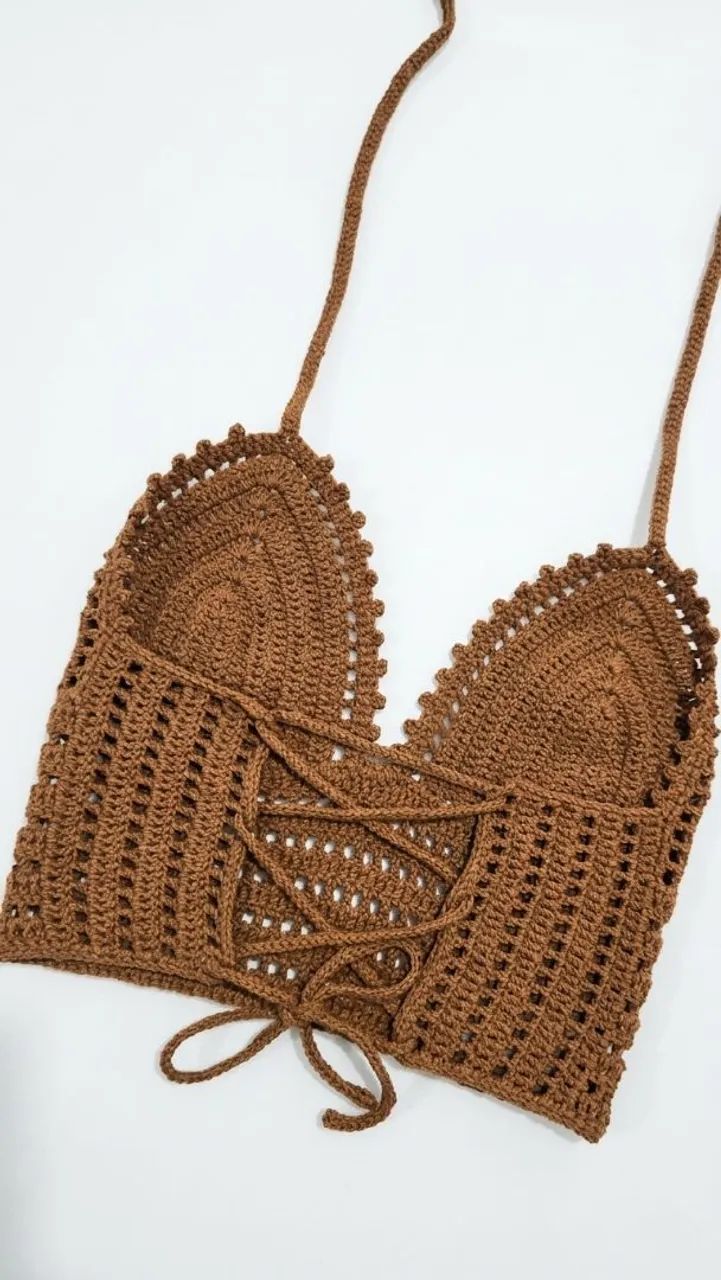 Top Cropped de Crochê - Foto 3