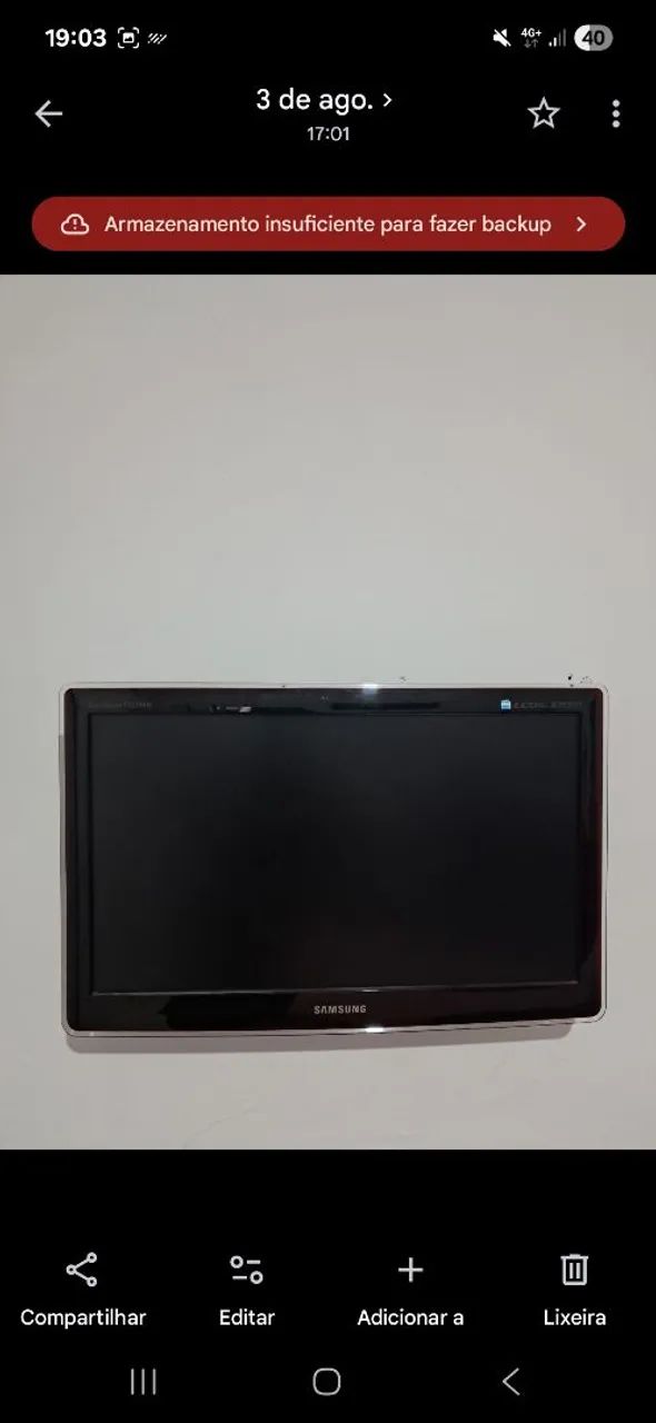 Tv Samsung LCD 22 polegadas funcionando perfeitamente 