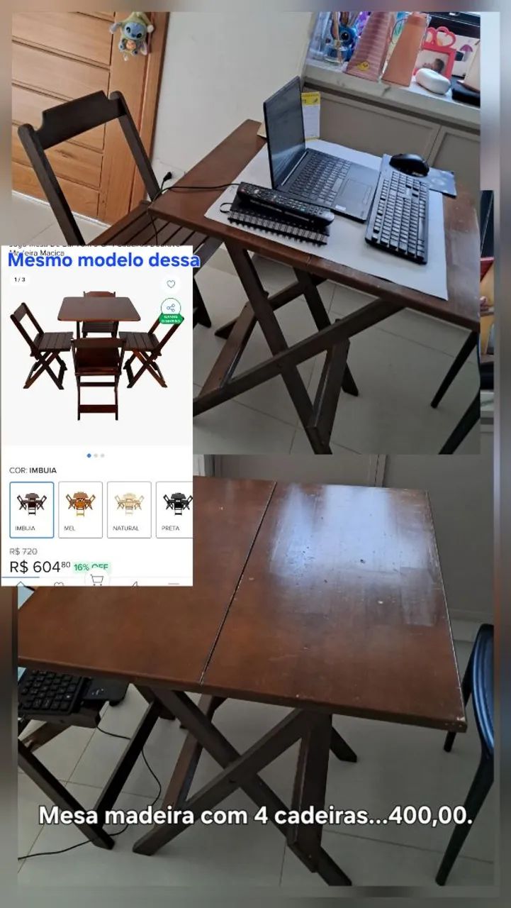 Mesa com 4 cadeiras