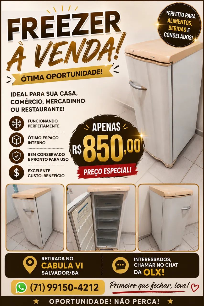 Vendo freezer vertical em perfeito estado