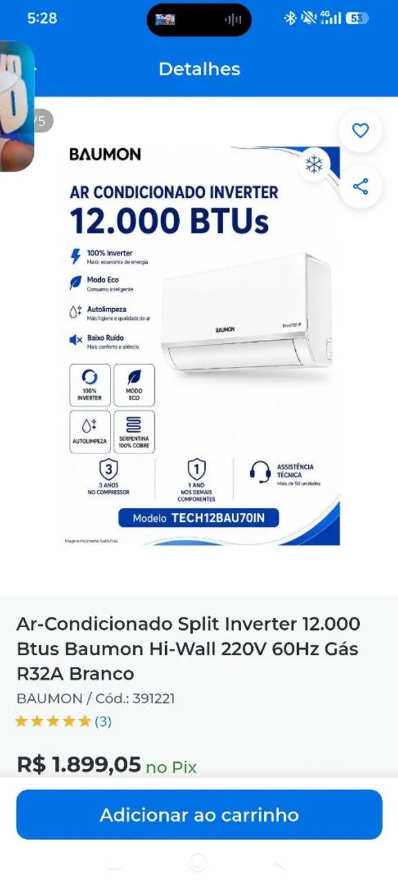 Central de ar 12 btus - Foto 2