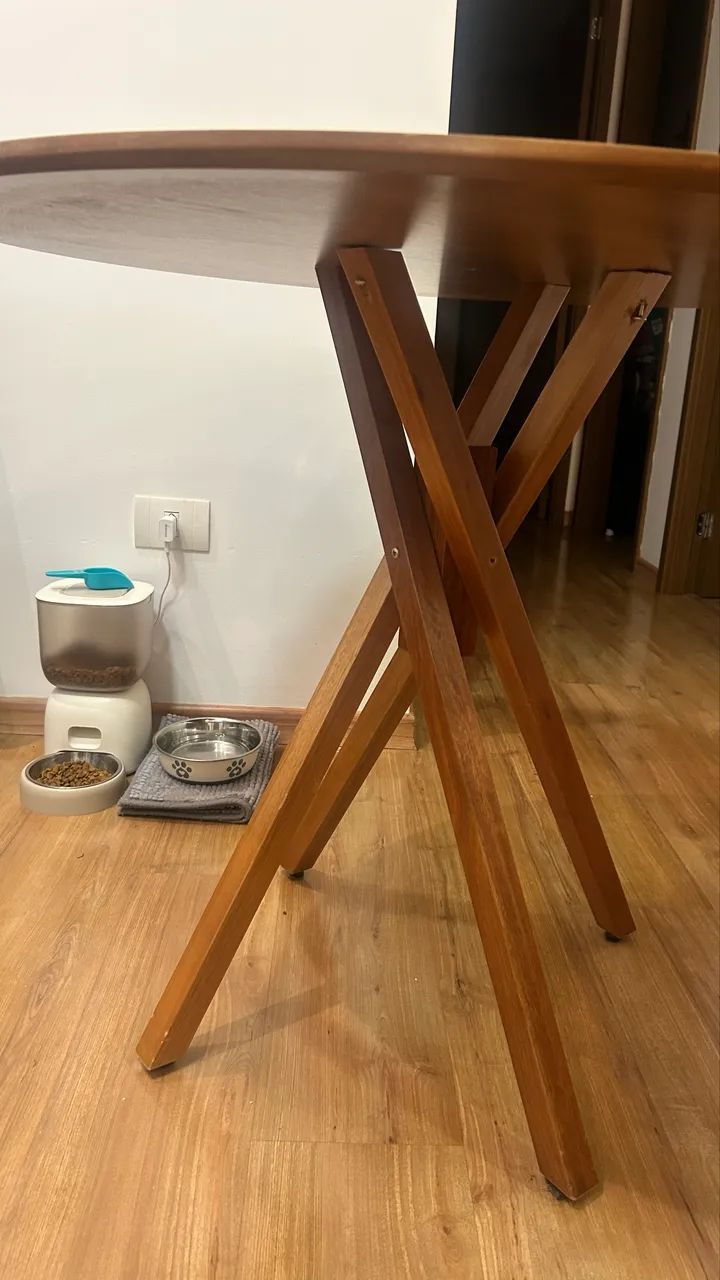 Mesa de madeira 90cm de diâmetro  - Foto 4