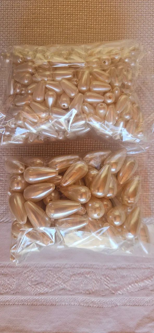 Miçangas pérola/gota 