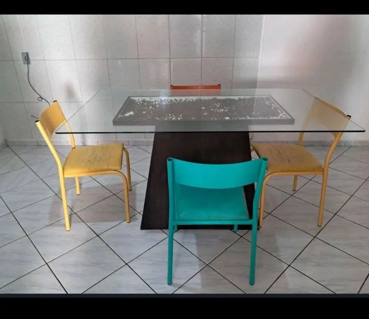 MESA DE VIDRO + 4 CADEIRAS - Foto 2