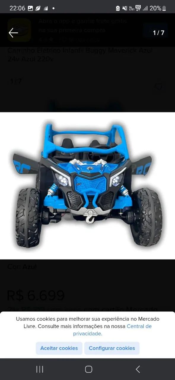 Carrinho a bateria maverique cann nam 4x4 