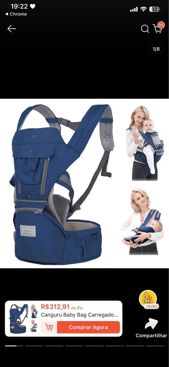 Canguru ergonômico com assento 