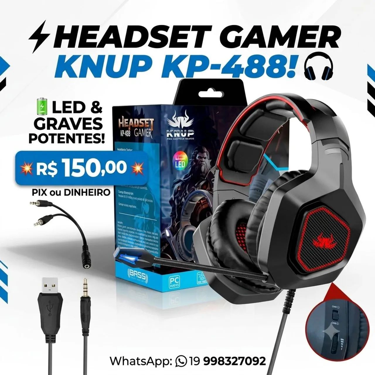 Fone de ouvido gamer