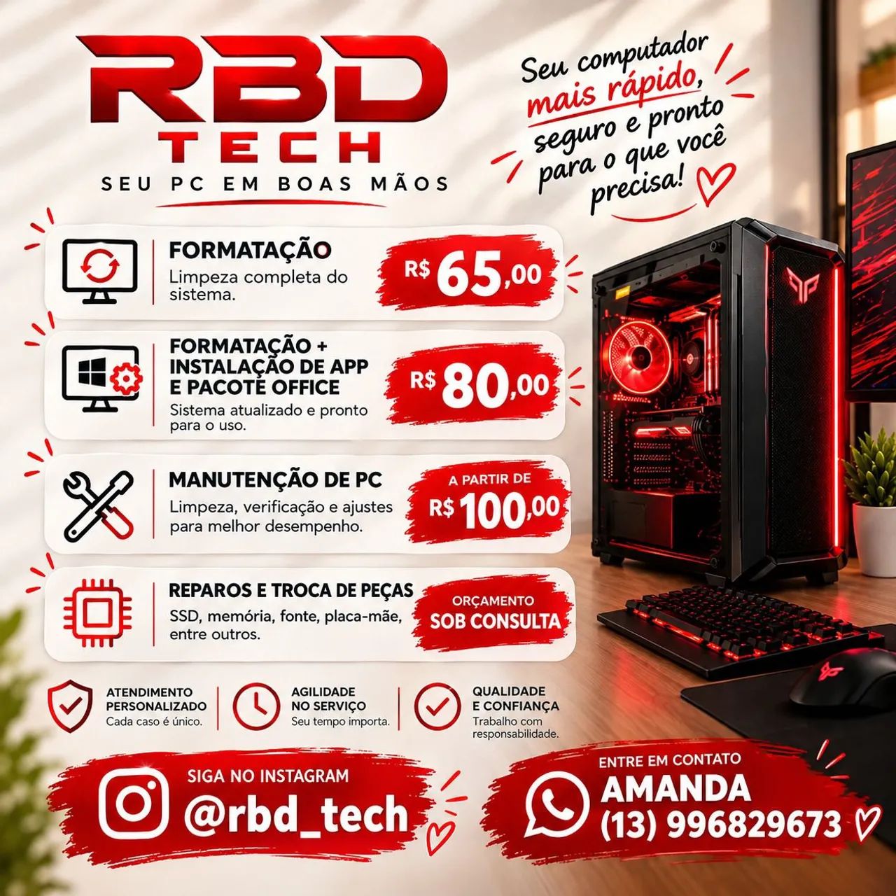 Manutenção e Formatação de PC e Notebook