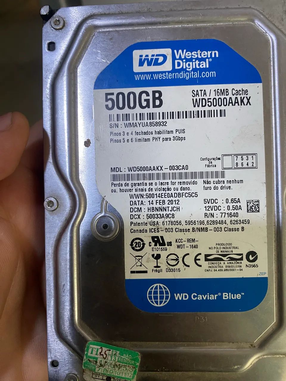 Hds 500gb sata 