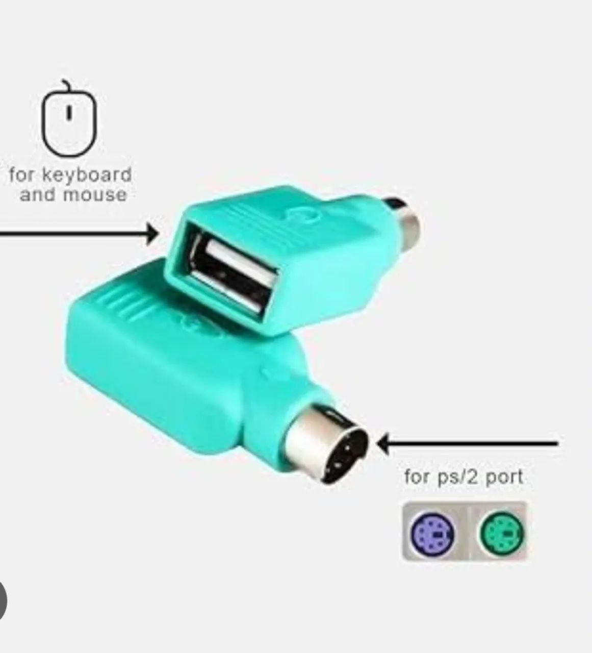 Kit 3 Adaptadores Microsoft PS2 (Macho) para USB (Fêmea) - Teclado e Mouse - Foto 4