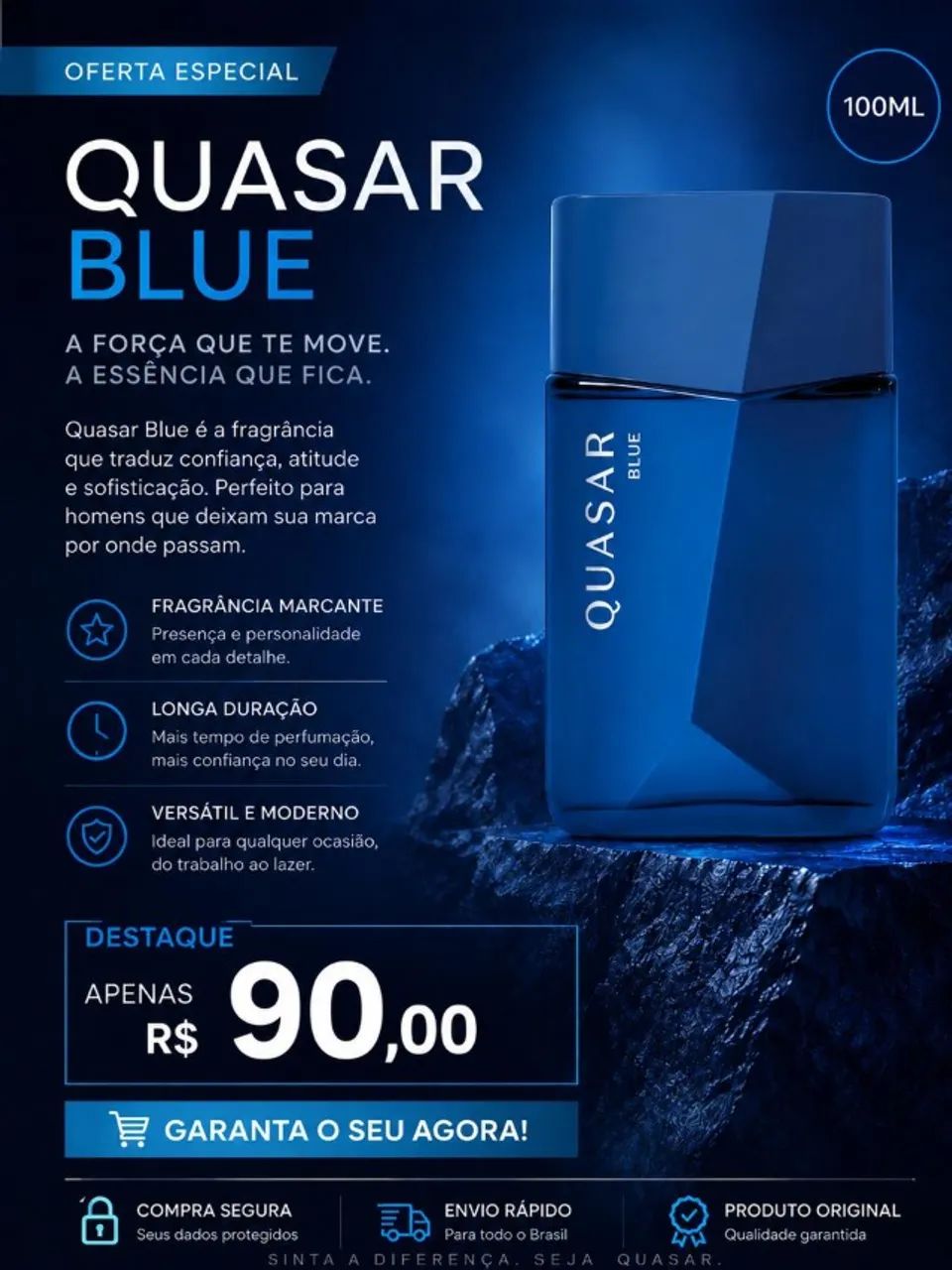 Quasar Blue Desodorante Colônia 100ml