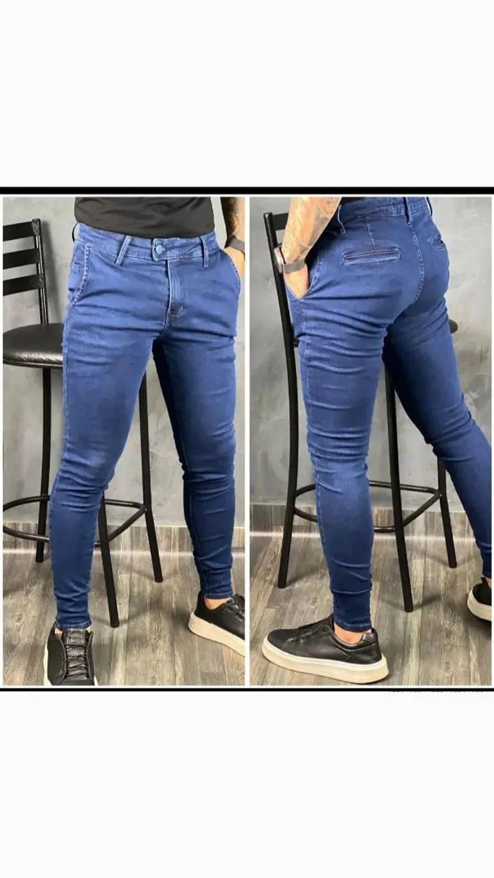 Calças Jeans Bolso Embutido - Foto 2