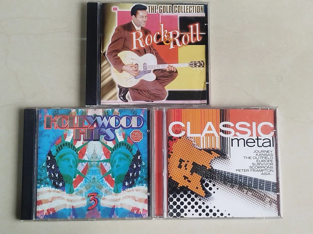 CDs Hollywood Hits - Classic Metal - Rock & Roll - Kit C/3