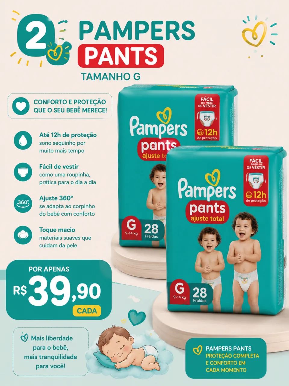 Vendas de fraldas Pampers pants