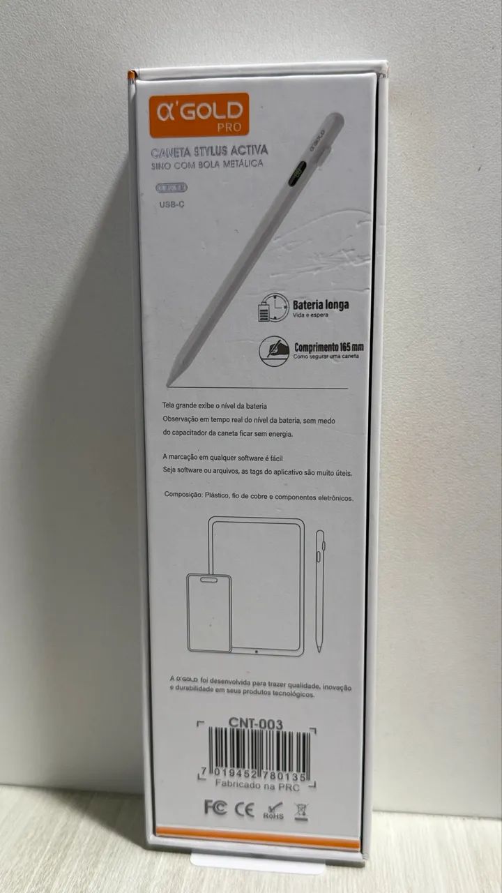 ? CANETA STYLUS ATIVA ?GOLD PRO - MODELO CNT-003 ?