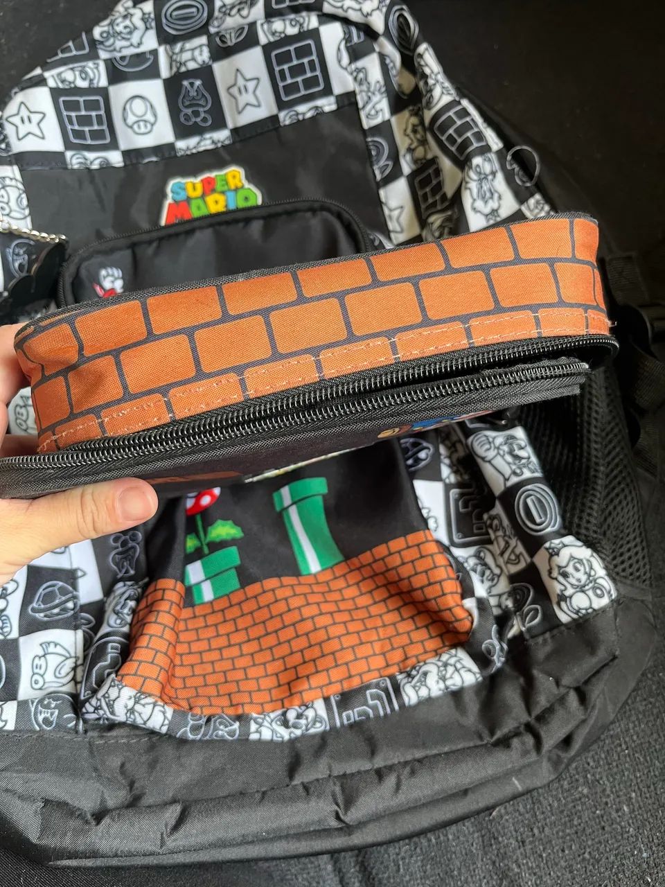 Kit Escolar Mochila, lancheira e estojo Super Mário 