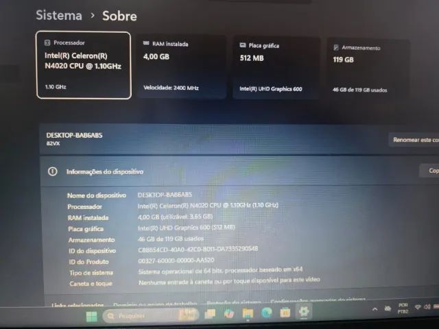 Notebook Lenovo Intel Celeron Com Ssd - Foto 4