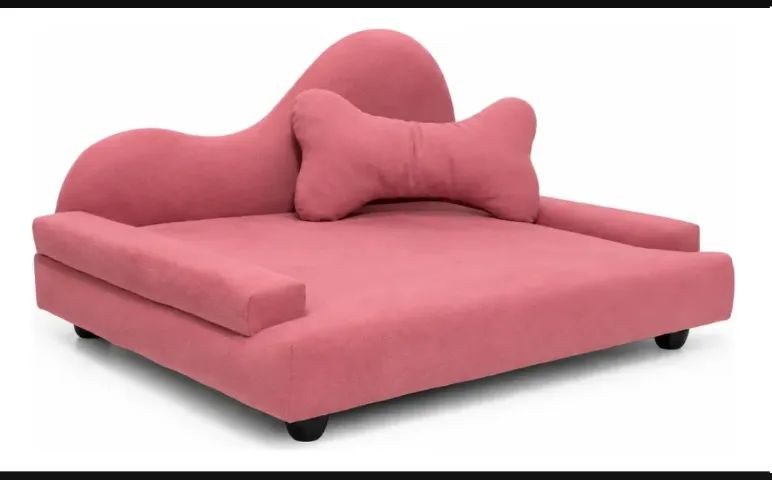 Cama Pet Sofá para Cachorro - Rosa - Praticamente Nova - Foto 2