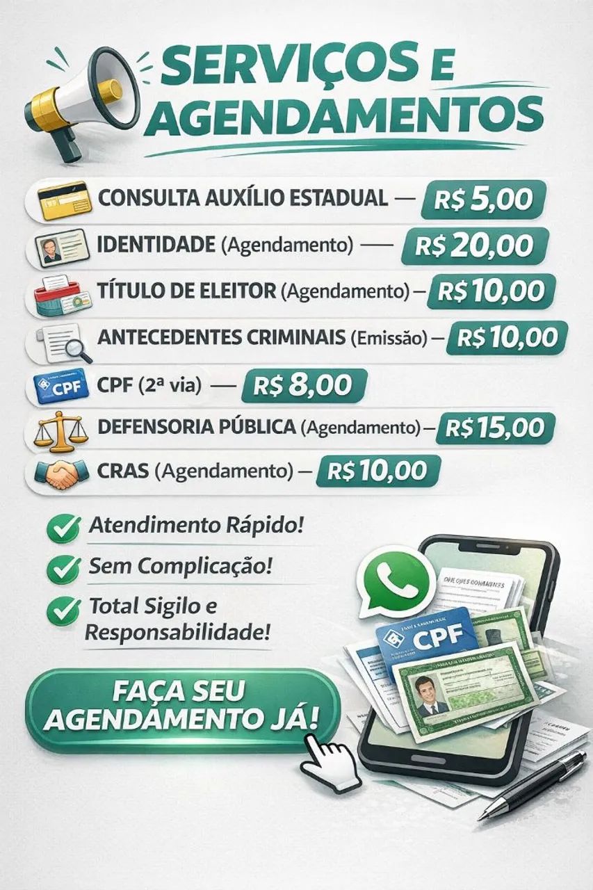 Serviços e agendamentos 