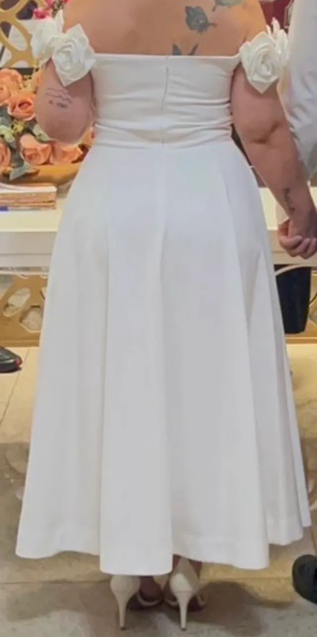 Vestido de noiva midi off white - Foto 5