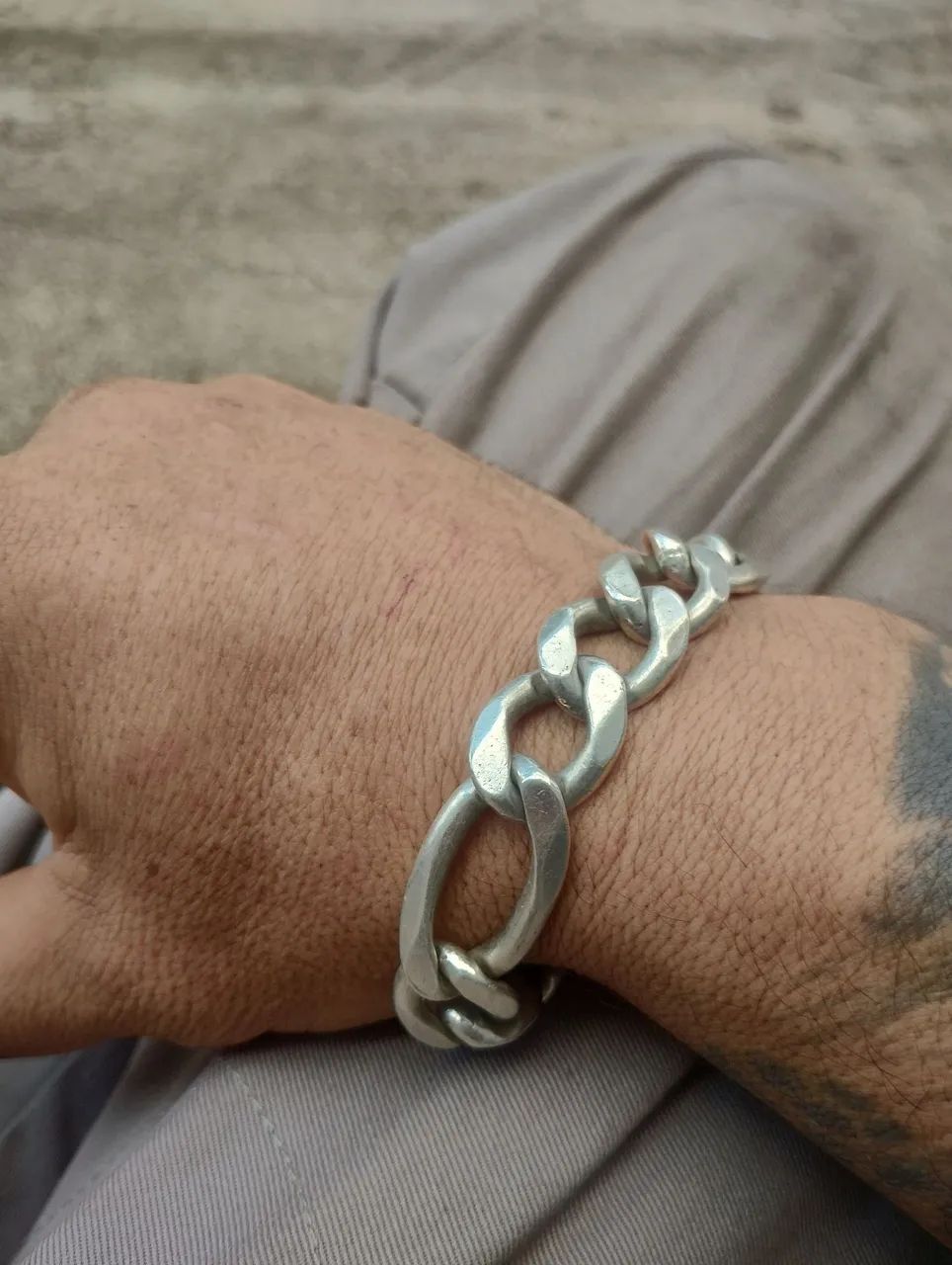 Pulseira de prata grossa  - Foto 2