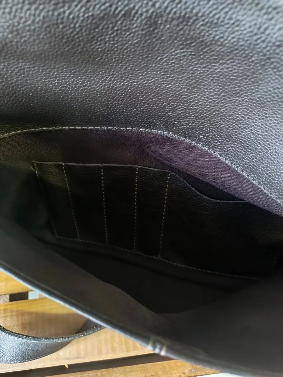 bolsa pasta carteiro couro legitimo - Foto 4