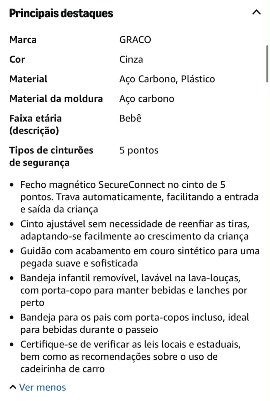 Vendo carrinho de bebê marca GRACO NOVO - Foto 2