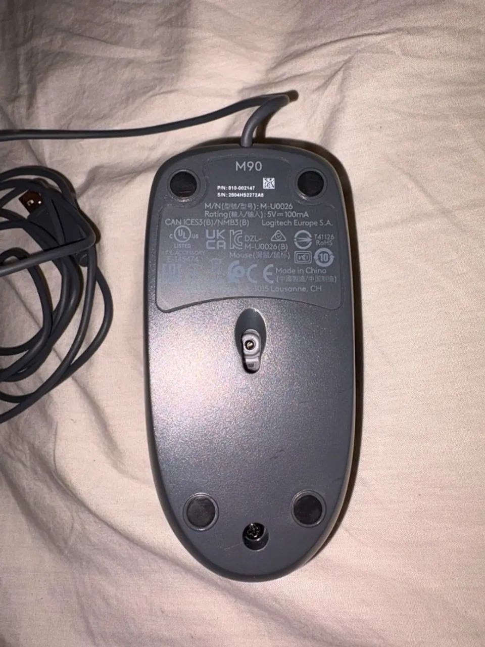 Mouse Logitech USB Original com Fio - Pouquíssimo Uso - Funcionando Perfeitamente - Foto 3