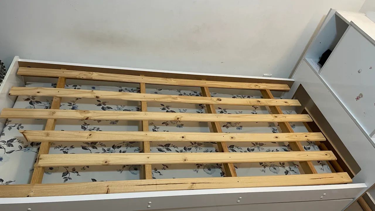 Cama Solteiro Cabeceira Baú Com Cama Auxiliar - Foto 2