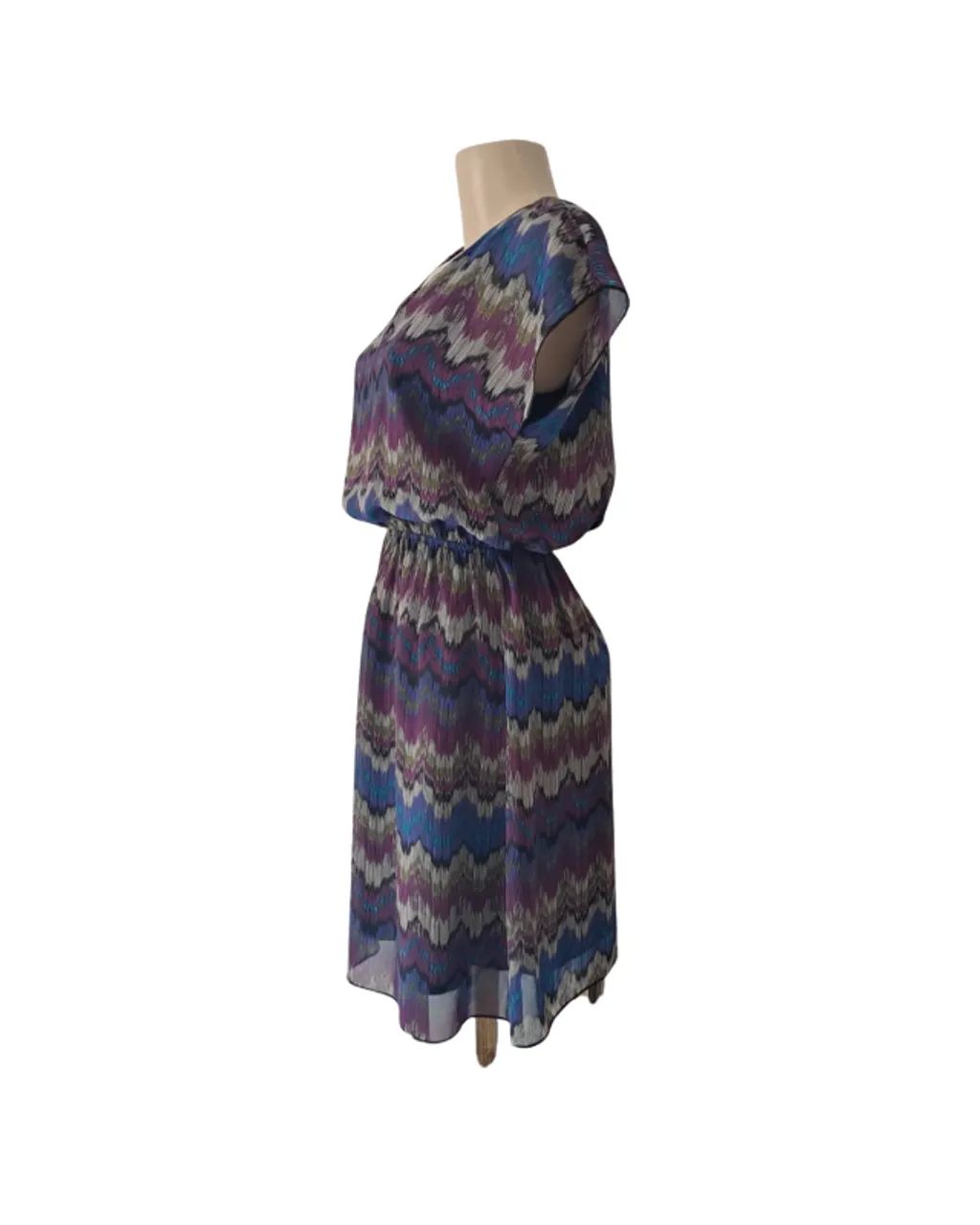 Vestido Espresso M - Estampa Chevron - Com Forro - Foto 3