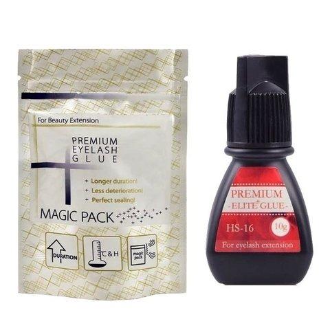 1-2s - Nova Cola HS-16 Elite Alongamento De Cílios - Premium Black Glue 5ml + Magic Pack