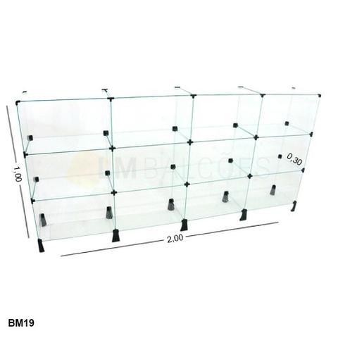 Balcao De vidro Modular Mega oferta 2,00 x 1,00 x 0,30 frete e Montagem gratis