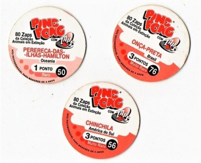 TAZOS PING PONG (ANIMAIS EM EXTINÇÃO / ANOS 90) - Foto 2