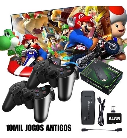 Video Game Stick Retrô- 10.000 Jogos 4K + 2 Controles