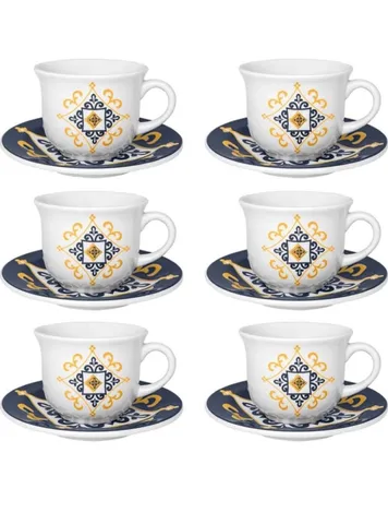 Jogo de Xícaras de Chá Porcelana Oxford Sketch 200ml 6 Unidades