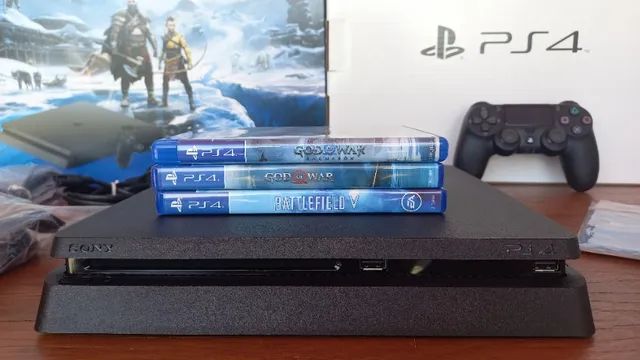 Playstation 4 Slim 1tb - Jogos Gow Ragnarok + Horizon - Ps4