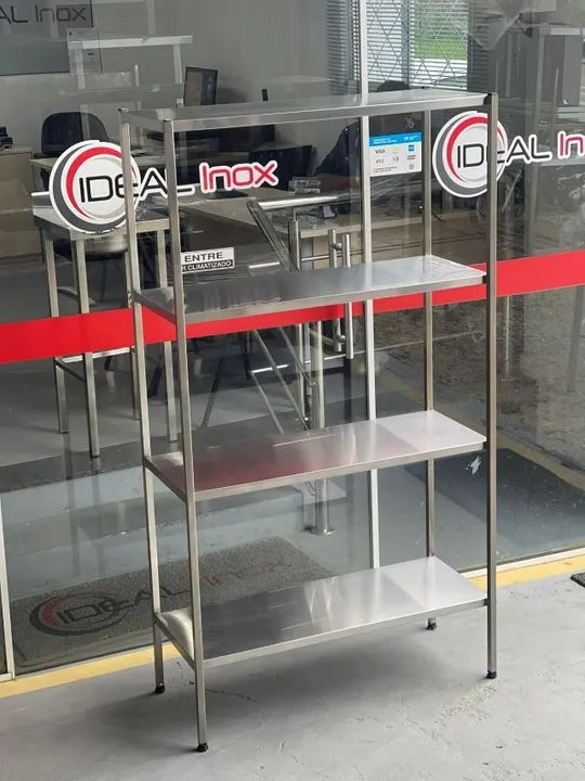 Prateleira estante em aço inox com 4 planos lisos nova - Foto 2